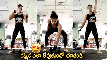 Actress Rashmika Mandanna హాట్ Heavy Gym Workout || Rashmika Mandanna || Cinema Culture