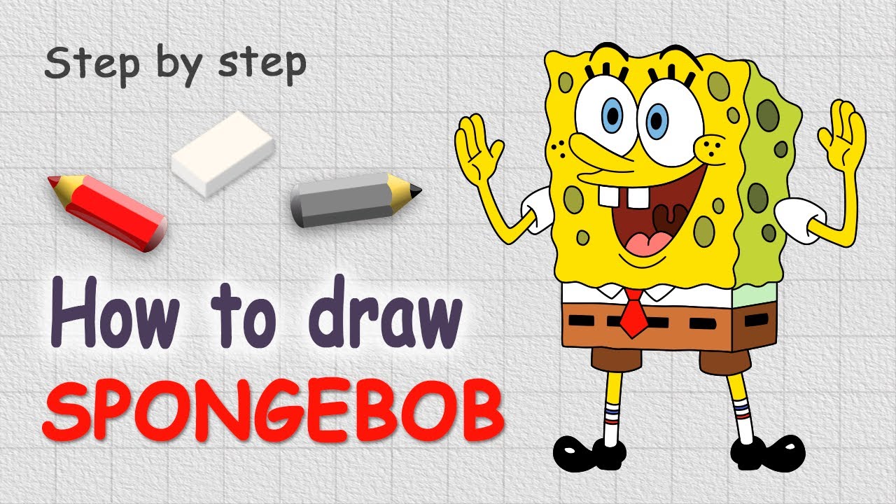 HOW TO DRAW SPONGEBOB step by step | Spongebob drawing easy - YouTube