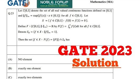 Functional Analysis | GATE MATHEMATICS 2023 SOLUTION | Noble Forum