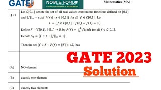 Functional Analysis | GATE MATHEMATICS 2023 SOLUTION | Noble Forum