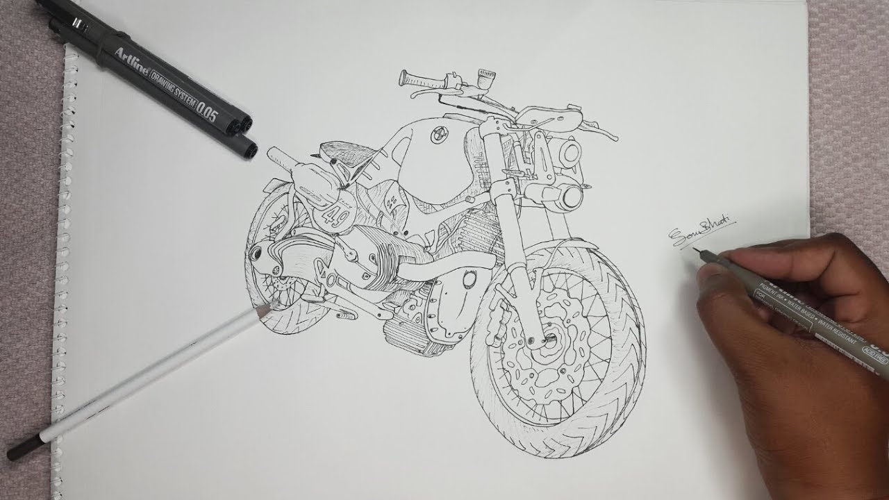 BMW Bike | Drawing | Sonu Bhati - YouTube