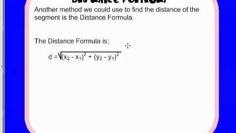 Line Segments and Distance