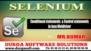Selenium - Conditional  and Control statements  in java WebDriver