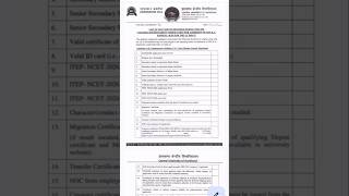 #List of Documents required for admission in Central University of Jharkhand 🎓