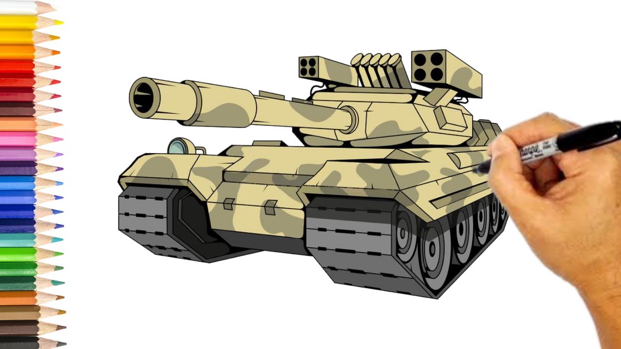 How to draw a tiger 3d military tank - personalrelop