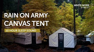 Rain on an Army Canvas Tent Sleep Sound - 10 Hours - Black Screen screenshot 3