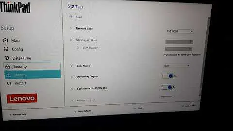 Lenovo ThinkPad T15 - UEFI only as other options greyed out