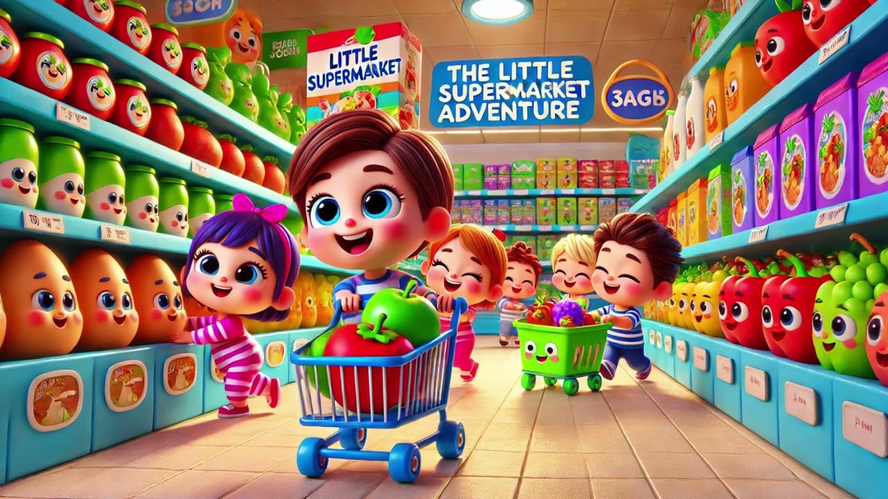🍏🛒 The Little Supermarket Adventure – A Fun Shopping Journey! 🛒🍏| Nursery Rhymes & Kids Songs