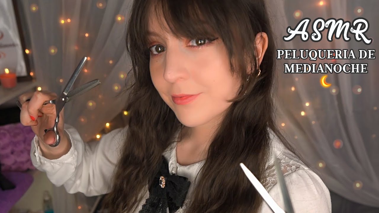 ⭐ASMR Midnight Hair Salon [Sub] Мытье, стрижка и укладка🌌