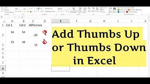 How to add Thumbs up or Thumbs Down in Excel