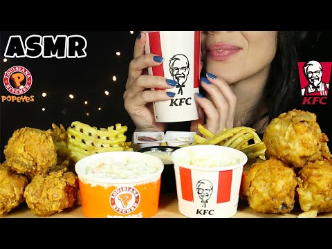 KFC vs POPEYES ASMR | Kızarmış Tavuk Butları ve Coleslaw Karşılarştırma | Asmr Türkçe Mukbang