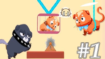 Rescue Kitten - Rope Puzzle Gameplay Walkthrough 1-50 Levels (ios, Android)