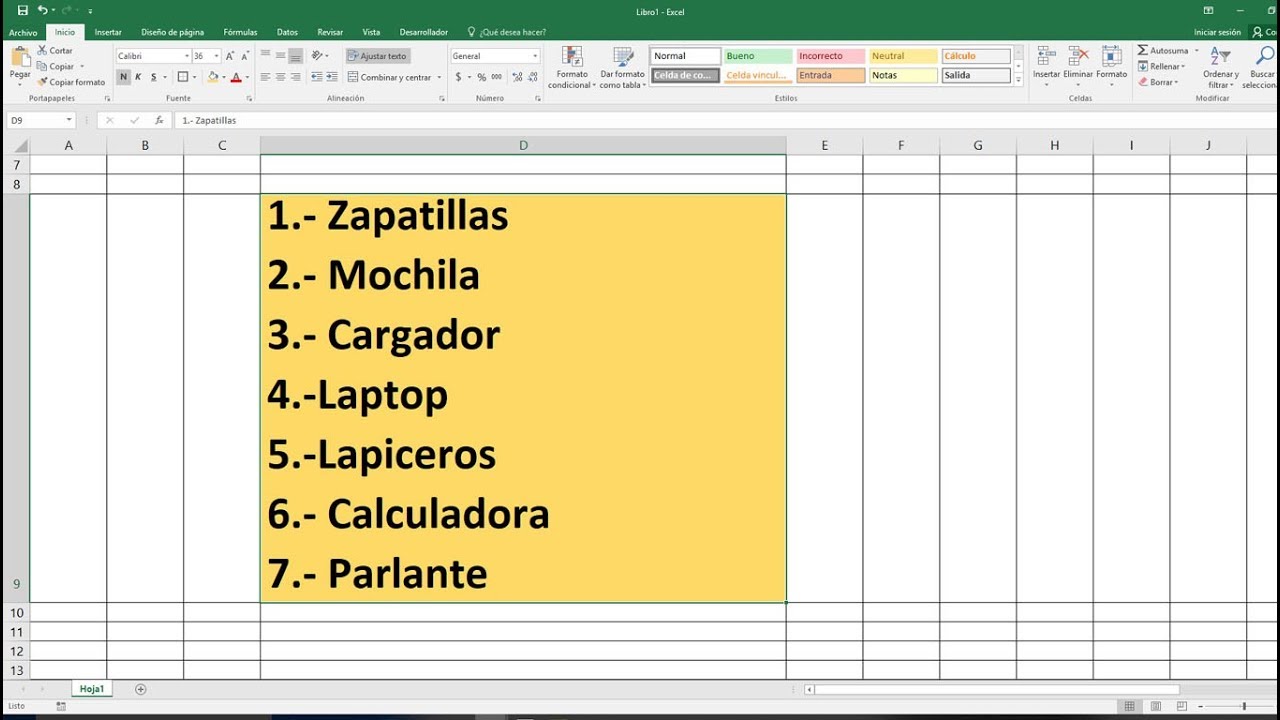 Insertar varias filas en excel