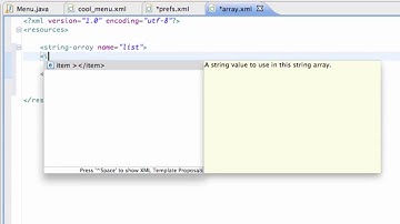 Android Developing Applications Tutorial 55 Setting up a String array resource