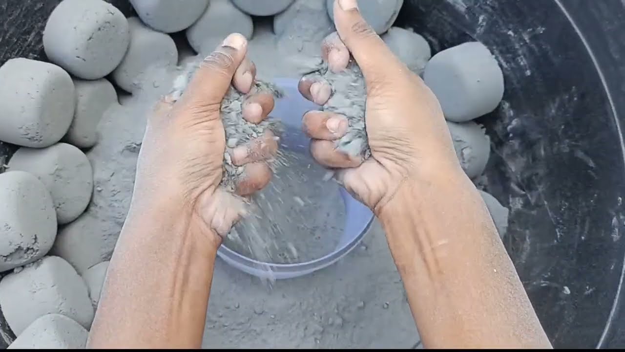 Pure cement crumbling 💦#asmr #asmrsounds #relaxing #satisfying #cement #water #bts #shortvideo 