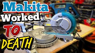 Worked to death, replacing a stripped out motor and gear on a Makita Miter Saw.