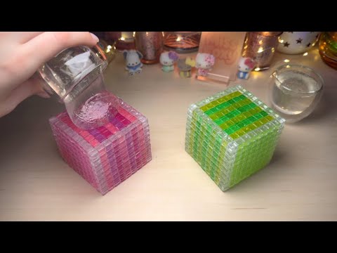 BIG Crystal Cube Slimes Wax Cracking ASMR | No Talking 4K