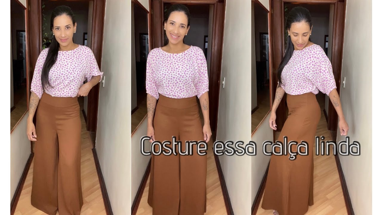 Calça Pantalona corte Evasê. DIY costura fácil 