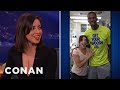 Aubrey plazas awkward chris bosh encounter  conan on tbs