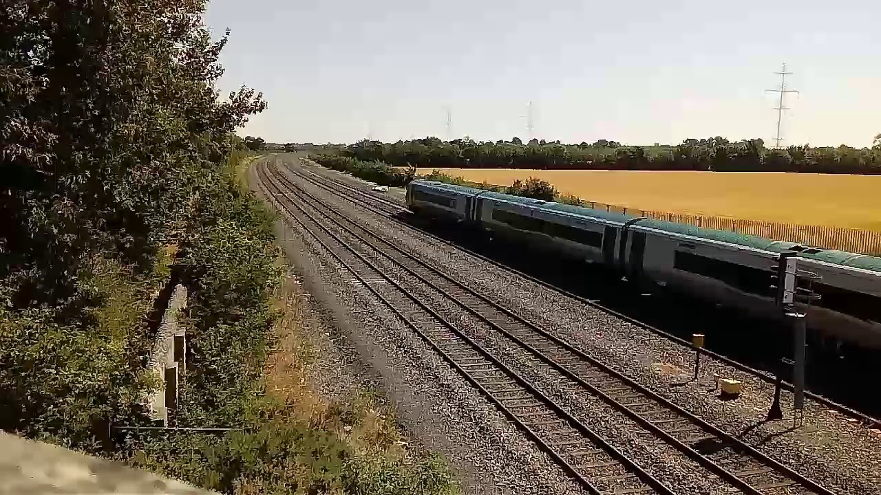 Trains Passing Underneath Stacumny Bridge in Co. Kildare.