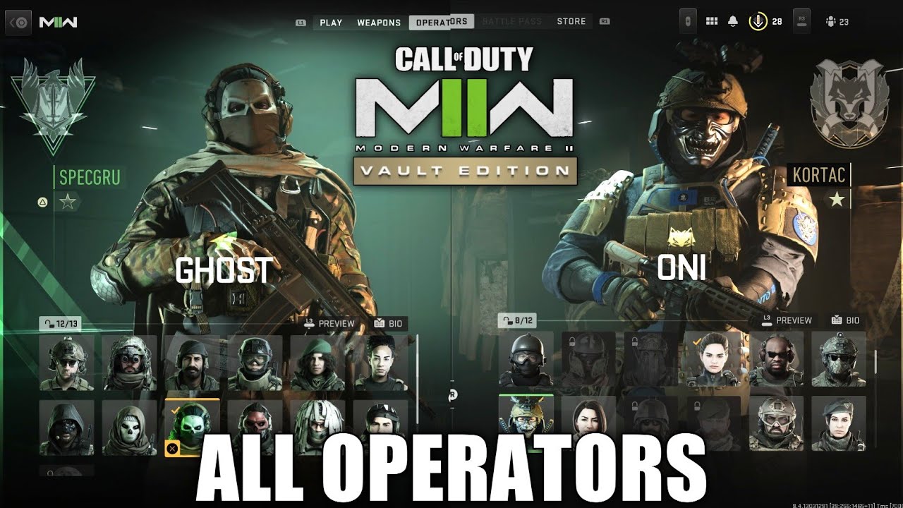 COD MW2: All Operator Heights