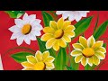 🌼🌸 Beautiful Vibrant FLOWERS painting using acrylic paints 🎨🌿💯