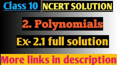 Polynomials class 10 chapter 2.1 full solution,by:- #Shashank sir