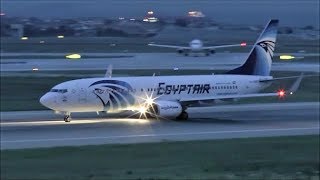 Egyptair Boeing 737-800 takeoff at Istanbul Ataturk Airport