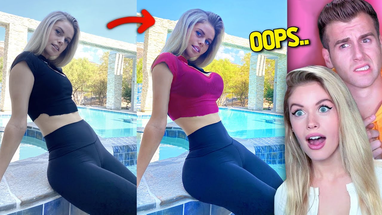 My Girlfriend Let Me PHOTOSHOP Her HOTTER! (She got mad) - YouTube