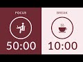 50/10 Pomodoro Timer with Brown Noise 🎧 7-Hour Study with Me for Deep Focus & ADHD ✨