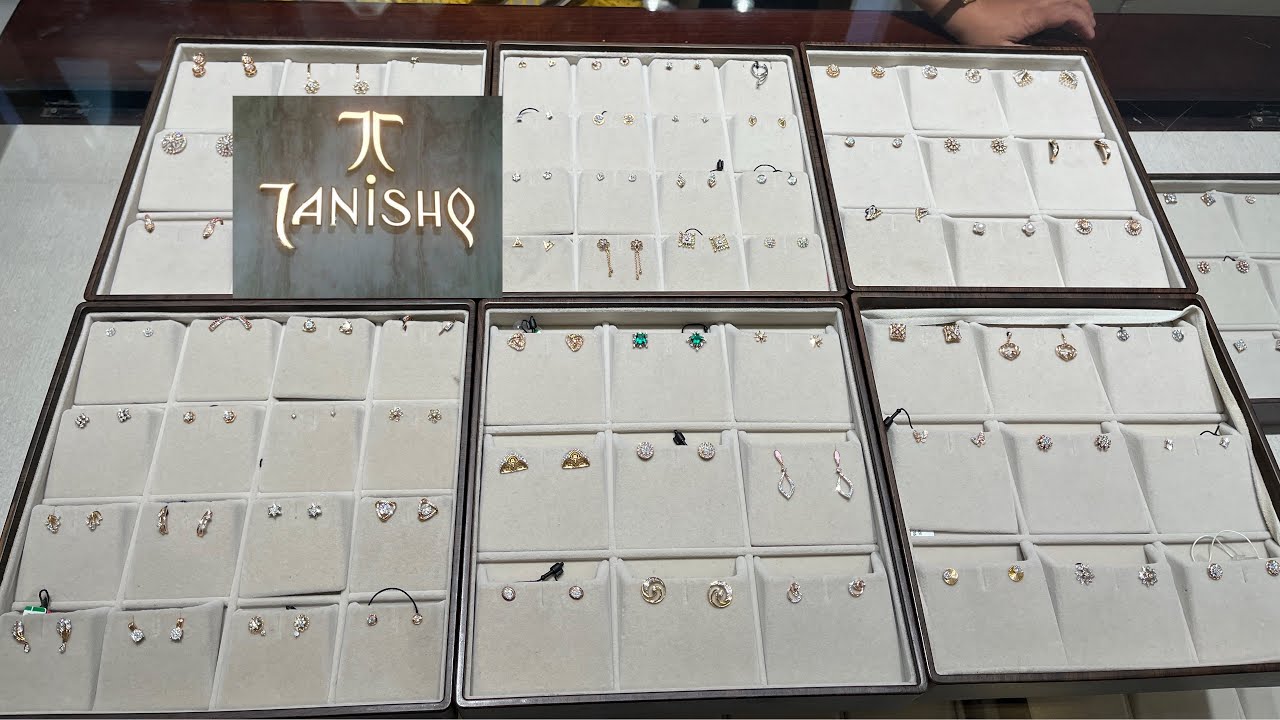 Tanishq new lightweight daily wear diamond stud earrings designs with price and weight