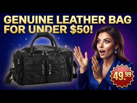 Black Patchwork Sheep Leather Travel Bag (20"x11.4"x11")