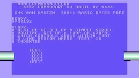 C64 video 03 - Basic raster split, multicoloured border.