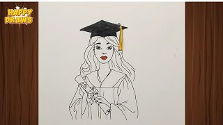 How to Draw a Graduation Girl | Easy Step-by-Step Drawing Tutorial