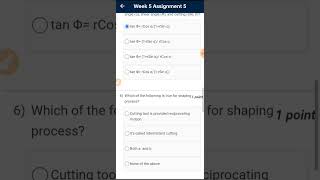 NPTEL// Manufacturing Process Technology I & II week 5 answer