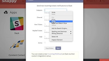 Slack Integration in Snappy Helpdesk