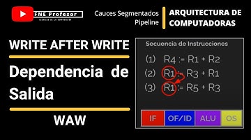 DEPENDENCIA DE SALIDA | WRITE AFTER WRITE | EJECUCIÓN DE INSTRUCCIONES | PIPELINE | CAUCE SEGMENTADO