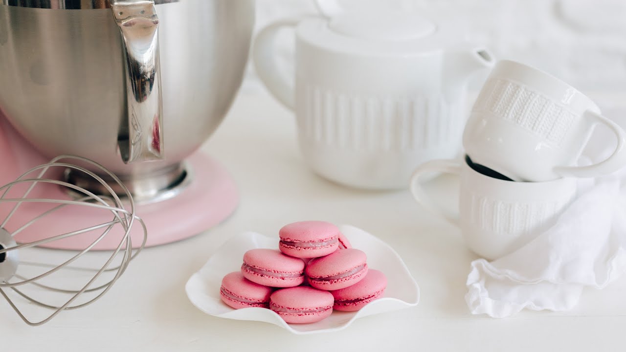Pink macarons recipe KitchenAid YouTube
