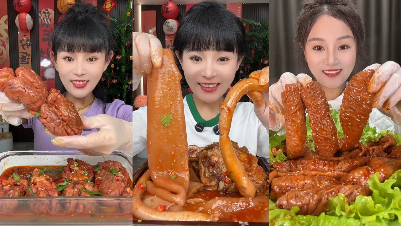 ASMR Mukbang Eat beef recipe intestine belly boil sausage 🌭