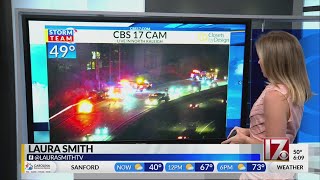 Crash on I-440 WB at Wake Forest Road in Raleigh