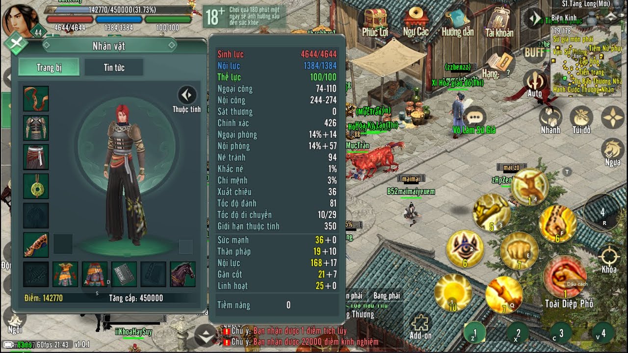 LiveTream Chạy Hoạt Động Nào Lên Cấp Nhanh Trong  Võ Hiệp Truyền Kỳ 2 Mobile