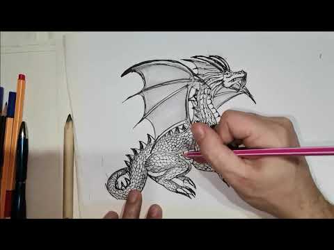 Video: Come Disegnare Un Drago Con Una Matita Semplice