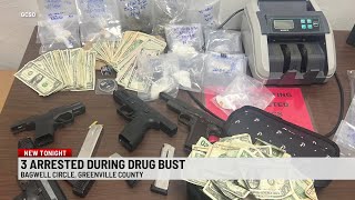 Deputies: 3 arrested in Greenville Co. for cocaine trafficking, more