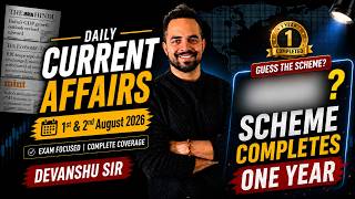 1st & 2nd August 2026 Current Affairs | RBI Grade B & NABARD GR A | Phase 1 + 2 Coverage | Chapterss