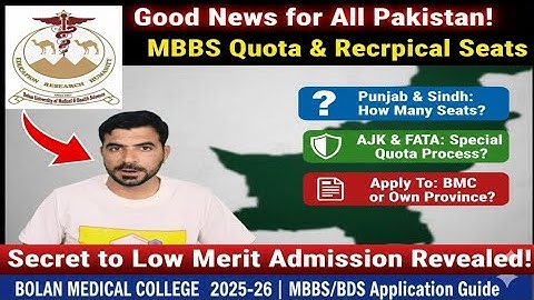 Good News for Other Provinces! 😍 MBBS in BMC Quetta | Reciprocal & Quota Seats 2025-26