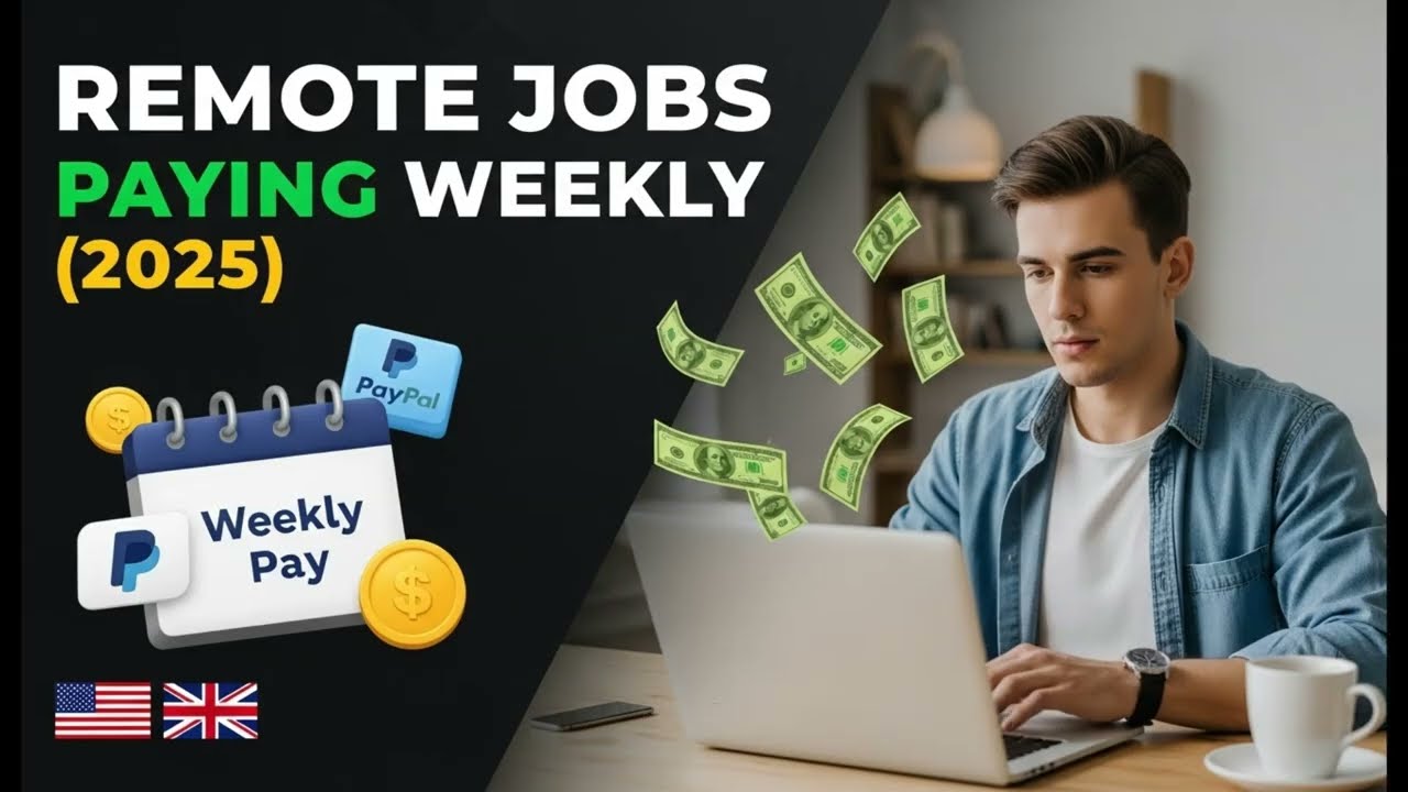 3 Best Remote Jobs in 2025 That Pay Weekly (No Experience Needed)