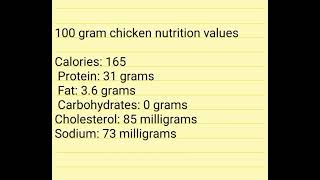 100 grams chicken nutrition values
