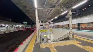 夜の和歌山駅に到着する227系普通和歌山行きと289系特急くろしお23号白浜行き！