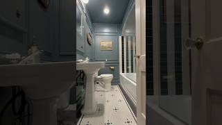 Ugly bathroom to NYC hotel inspired bathroom #diy #bathroomrenovation #oldhouse