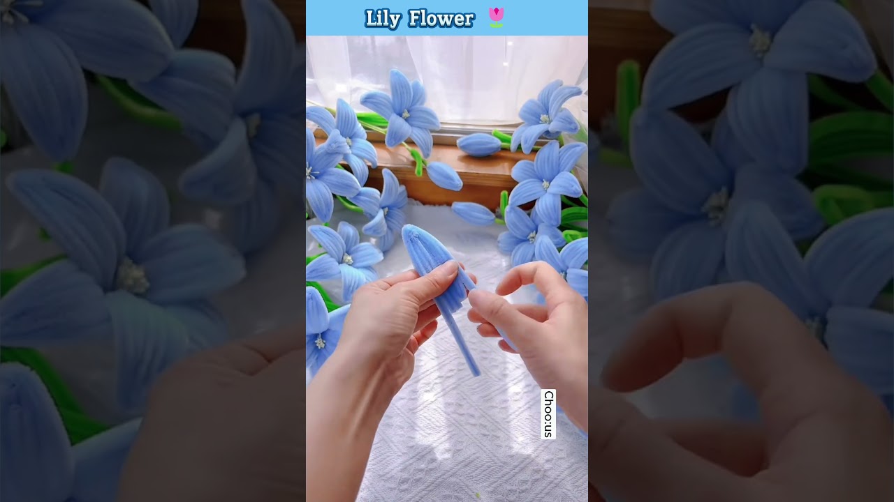 DIY Lily Flowers with Velvet String 